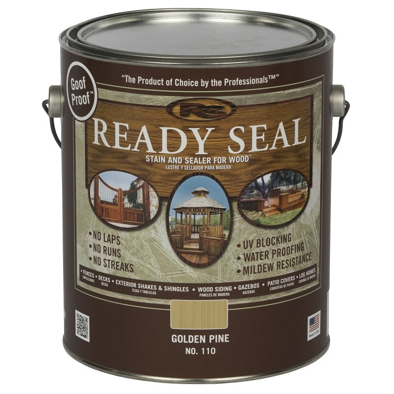 Ready Seal 110 Stain and Sealer, Golden Pine, 1 gal, Can (Pack of 4)