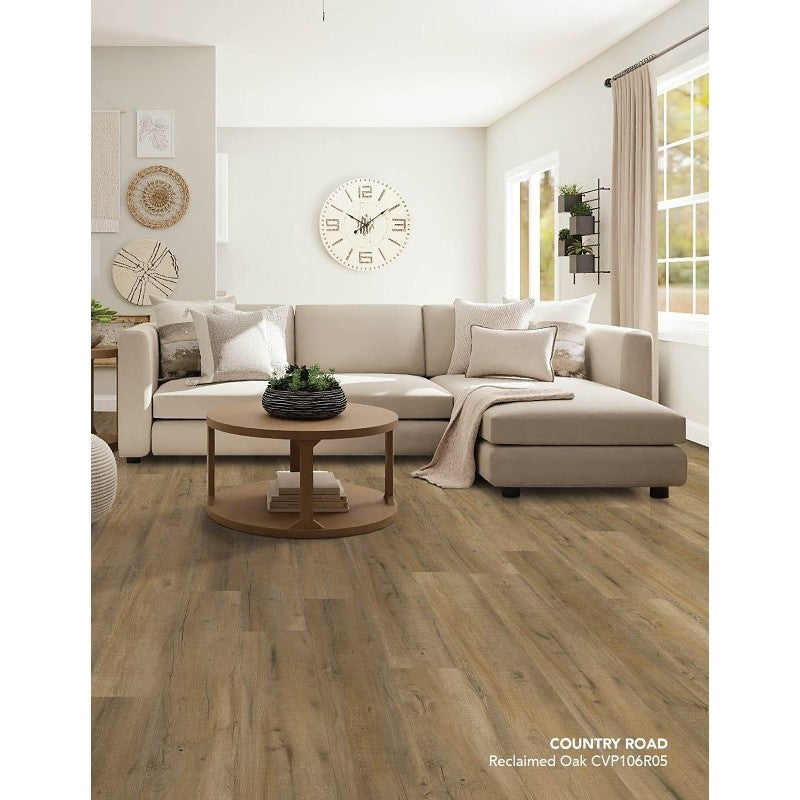 Healthier Choice Flooring CVP106R05 Flooring Plank, 60 in L, 9 in W, Pressed Bevel Edge, Stone Polymer Composite/Vinyl