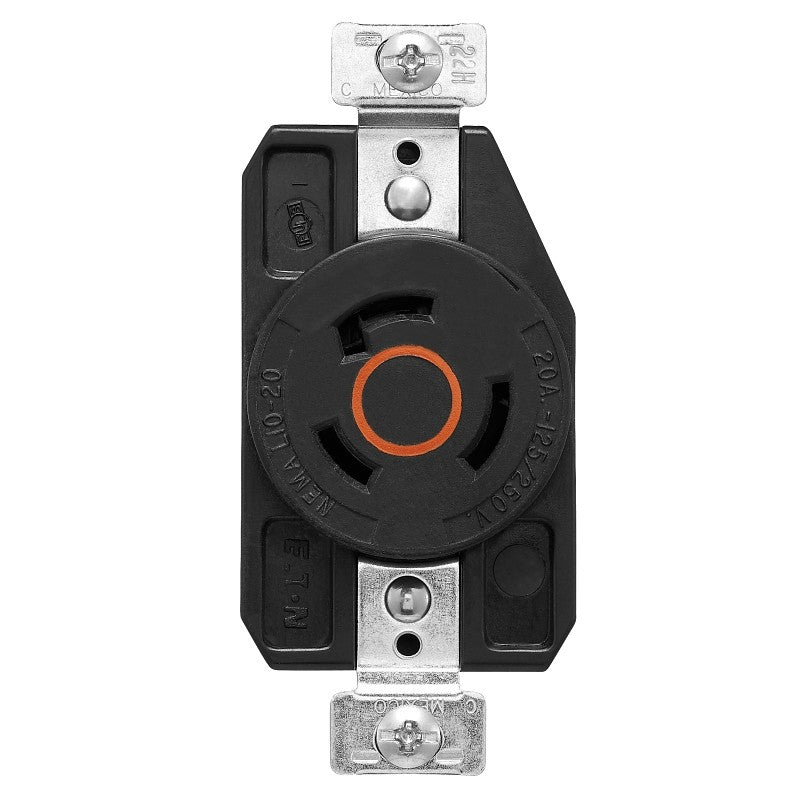 Arrow Hart AHCL1020R Locking Single Receptacle, 3 -Pole, 125/250 VAC, 20 A, Back and Side Wiring, NEMA: NEMA L10-20