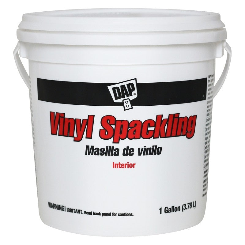 DAP 12133 Vinyl Spackling, Latex, Oil Base, White, 1 gal Tub (Pack of 2)