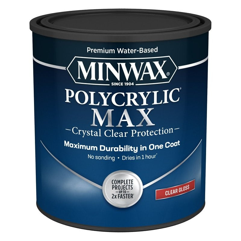 Minwax 63333 Polycrylic Protective Finish, Clear, Gloss, 1 qt