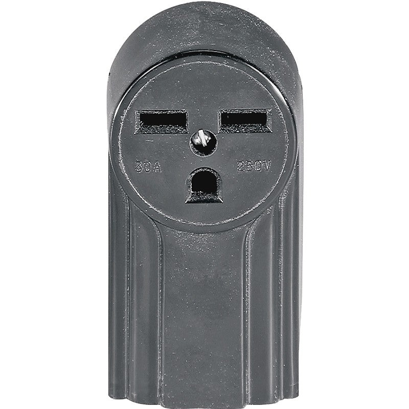 Eaton Cooper Wiring WD1232 Power Receptacle, 2 -Pole, 250 V, 30 A, NEMA: NEMA 6-30R, Black