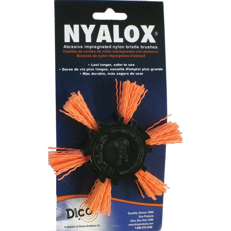 Dico 541-782-4 Flap Wheel Brush, Nylon Bristle, 4 in Dia, 1/4 in Arbor/Shank