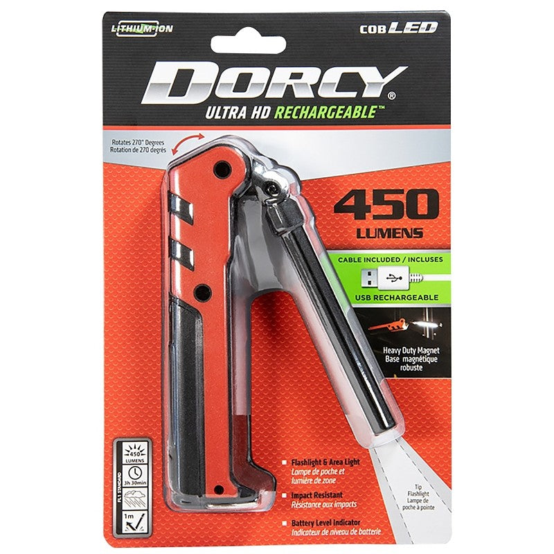 Dorcy Ultra HD Series 41-4343 Flashlight/Work Light, Lithium-Ion, Rechargeable Battery, LED Lamp, 450 Lumens