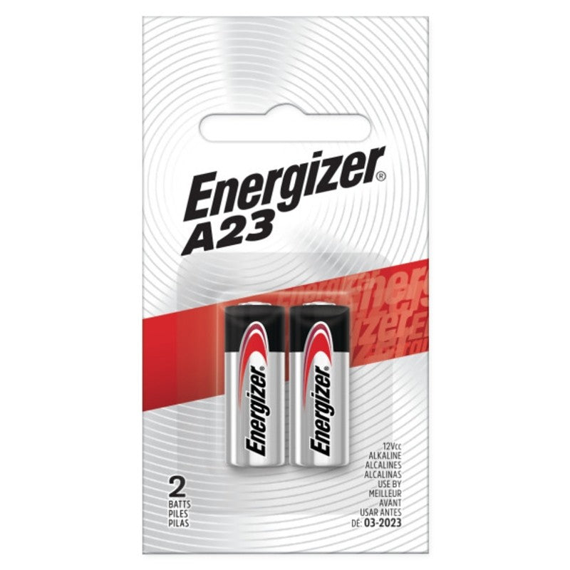 Energizer A23 A23BPZ-2 Battery, 12 V Battery, 55 mAh, Alkaline, Manganese Dioxide