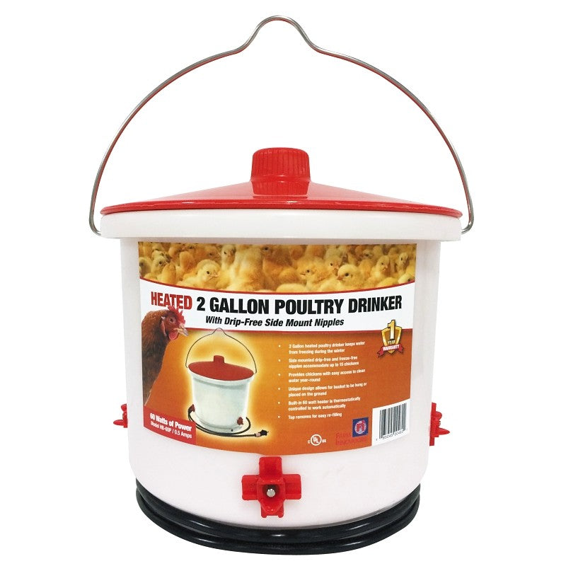 Farm Innovators HB-60P Poultry Drinker, 2 gal
