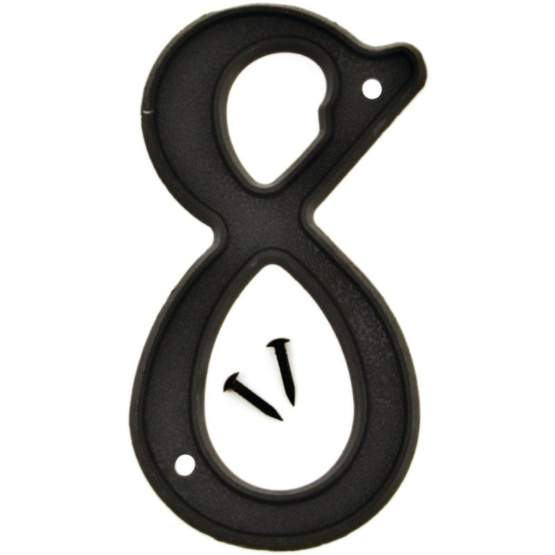 Hy-Ko PN-29/8 House Number, Character: 8, 4 in H Character, Black Character, Plastic (Pack of 10)