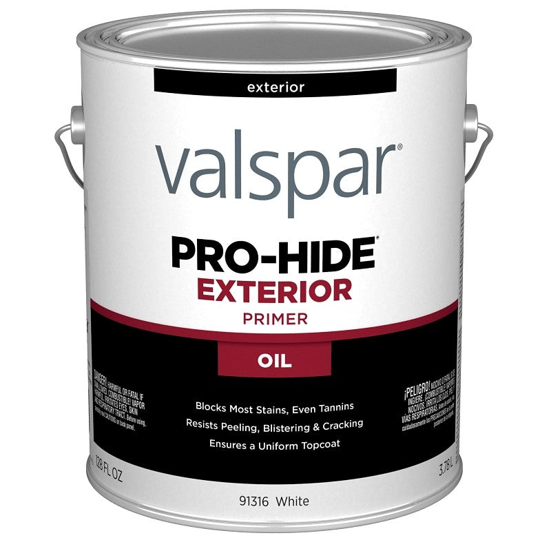 Valspar Pro-Hide 91316 028.0091316.007 Exterior Oil Primer, White, 1 gal, Metal Pail (Pack of 4)