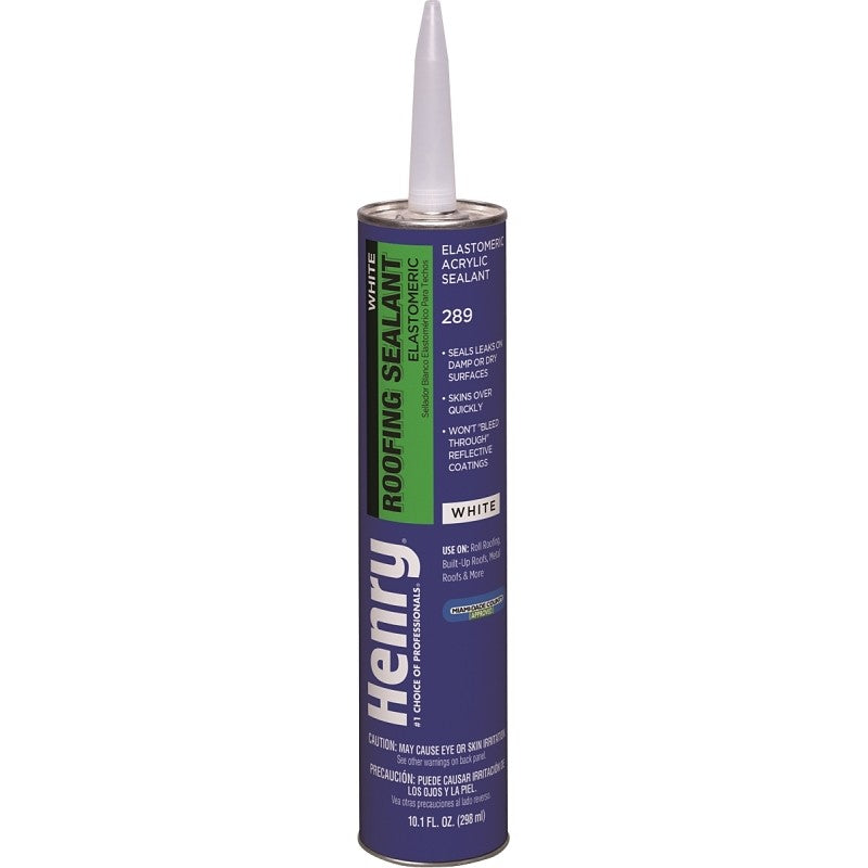 Henry FlashMaster 289 Series HE289004 Roof Sealant, White, Liquid, 10.1 oz Cartridge