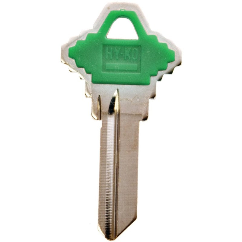 Hy-Ko 13005SC1PG Key Blank, Brass/Plastic, For: Schlage Cabinet, House Locks and Padlocks, Green (Pack of 5)