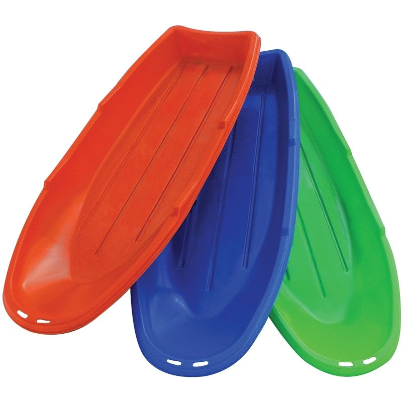 Paricon 648 Winter Lightning Toboggan, Flexible, 4-Years Old and Up Capacity, Plastic, Blue/Lime Green/Orange