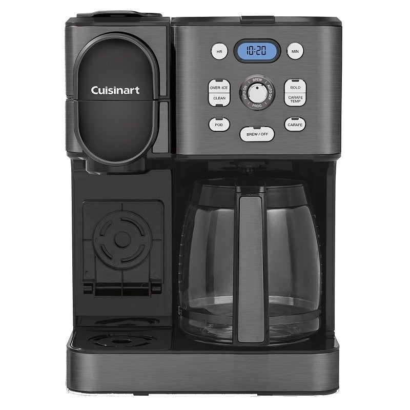 Cuisinart Coffee Center SS-16BKS 2-in-1 Coffeemaker, 12 Cups Capacity, 1200 W, Plastic, Black/Stainless Steel