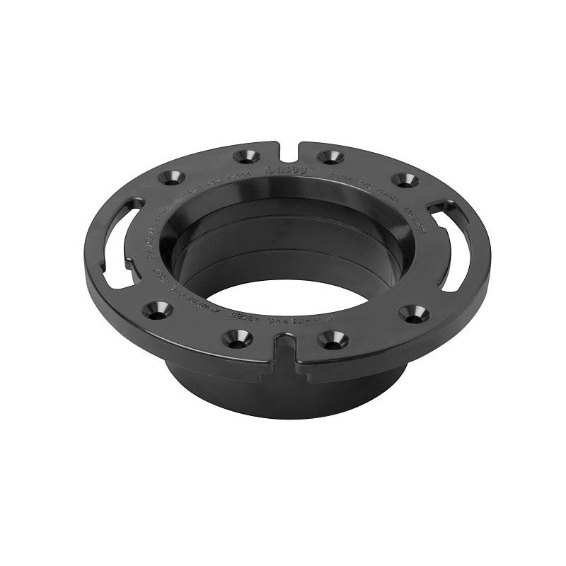 Oatey 43586 Closet Flange, 4 in Connection, ABS, Black