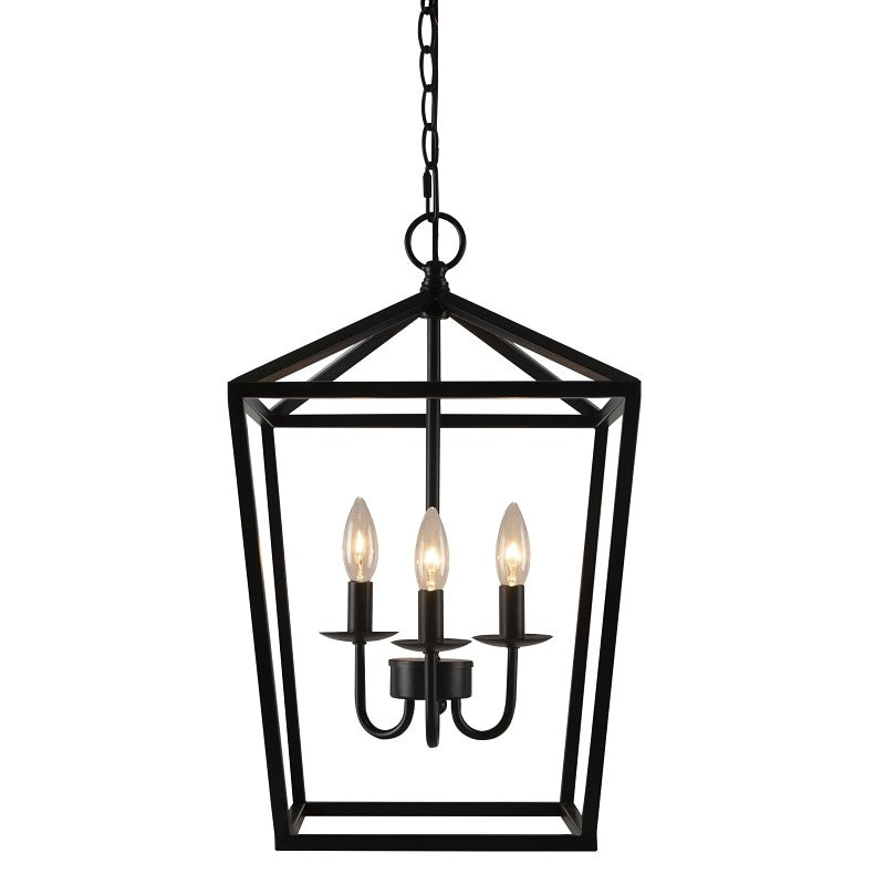 Boston Harbor LS10613 Pendant Light, 0.5 A, 120 V, 60 W, 3-Lamp, Type B/CA Bulb Lamp, Metal Fixture, Black Fixture