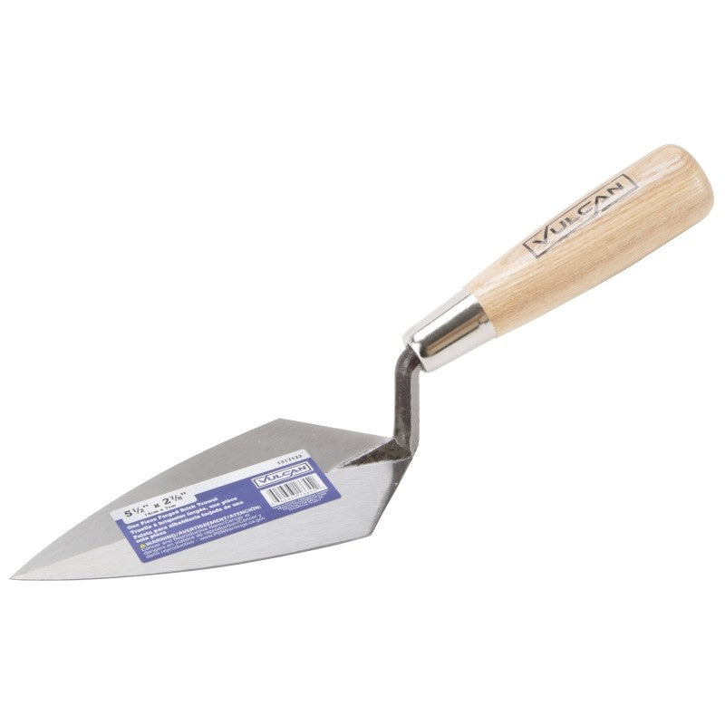 Vulcan 16655 Brick Trowel, 5.5 in L Blade, 2.875 in W Blade, HCS Blade, Hardwood Handle