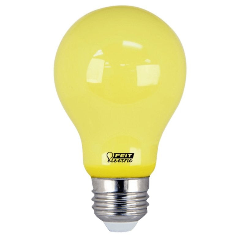 Feit Electric A19/BUG/LED LED Bug Light, General Purpose, A19 Lamp, E26 Lamp Base, Yellow, Yellow Light