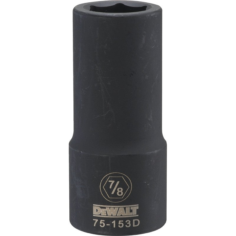 DEWALT DWMT75153OSP Impact Socket, 7/8 in Socket, 1-1/32 in D Socket, 3/4 in Drive, 6-Point, CR-440 Steel, Black Oxide