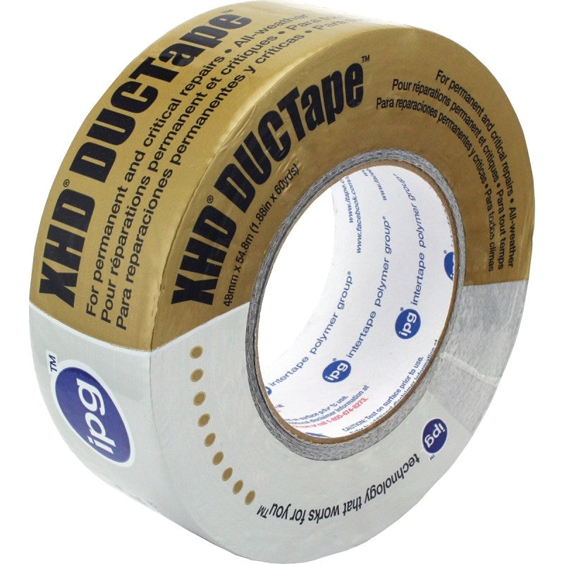 IPG 9603 Duct Tape, 60 yd L, 2.83 in W, Cloth Backing, Silver