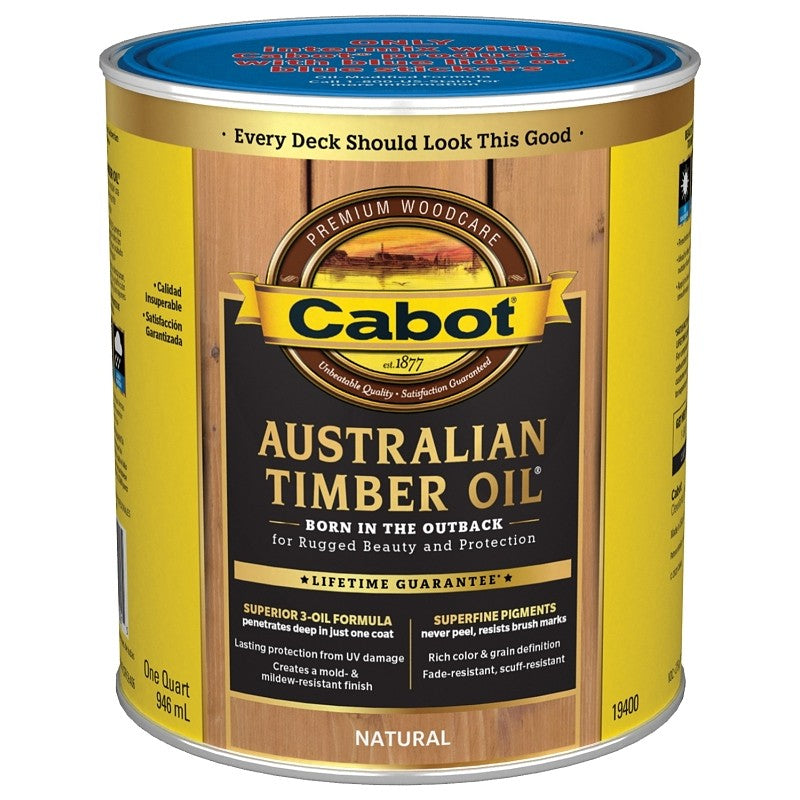 Cabot 19400 Series 140.0019400.005 Australian Timber Oil, Natural, Liquid, 1 qt