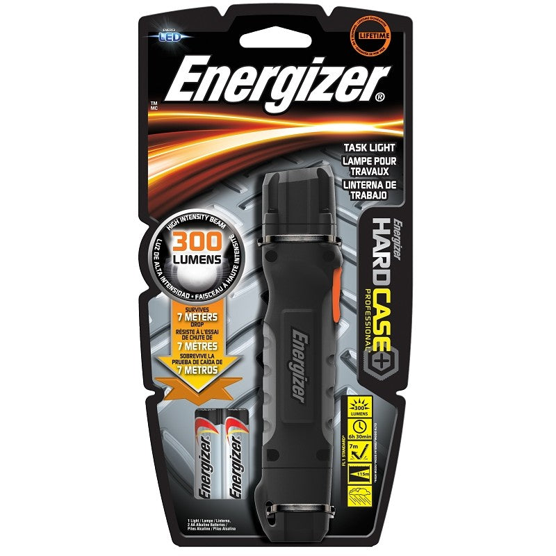 Energizer TUF2AAPE Flashlight, AA Battery, Alkaline Battery, LED Lamp, 300 Lumens, 38 m Beam Distance, 30 hr Run Time