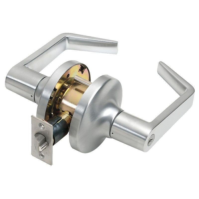 Tell Manufacturing CL100010 Storeroom Lever, Zinc Dichromate, Commercial, SCC Keyway, 2-3/4 in Backset