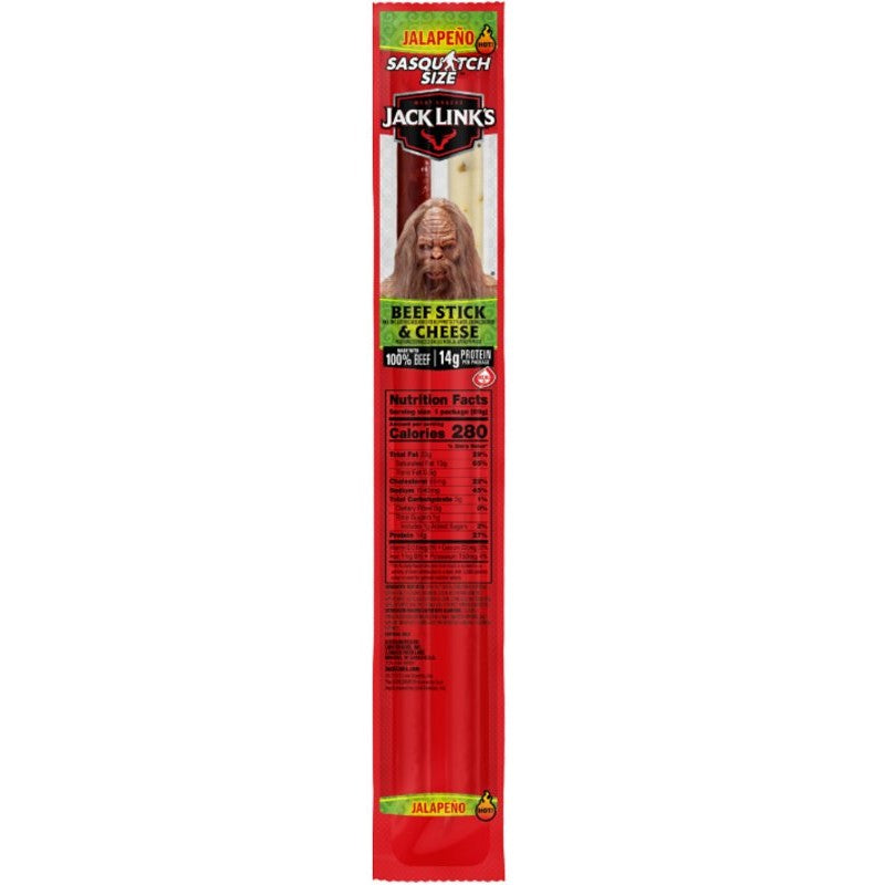 Jack Link's 10000039595 Beef and Cheese Stick Combo, Jalapeno, 2.45 oz (Pack of 12)