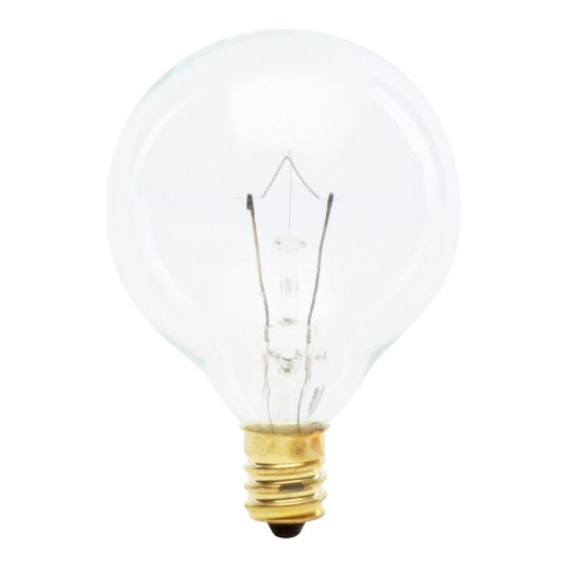 Feit Electric BP25G161/2 Incandescent Lamp, Clear Lamp, 1.5 in D x 2.37 in H Dimensions, 25 W, G16-1/2 Lamp, 170 Lumens (Pack of 6)