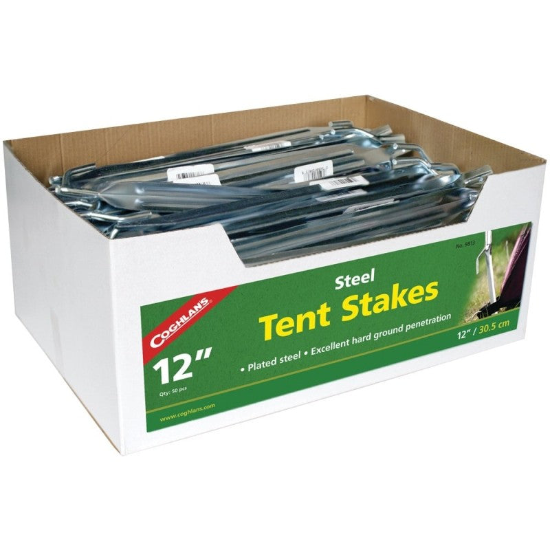 Coghlan's 9813 Tent Stake, 12 in L, 1/4 in W, Steel (Pack of 50)