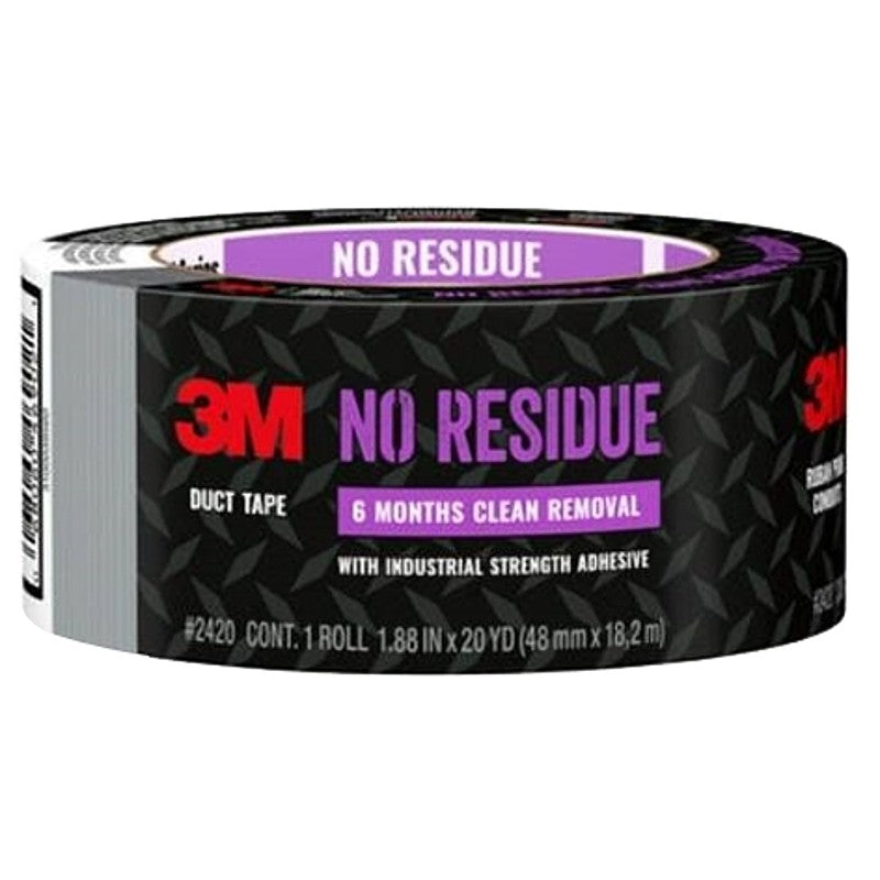 Scotch P2420 Duct Tape, 20 yd L, 1.88 in W, Cloth Backing, Gray