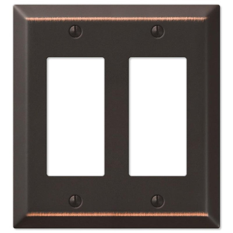 Amerelle Century 163RRDB Wallplate, 4-15/16 in L, 4-9/16 in W, 2 -Gang, Steel, Bronze (Pack of 3)