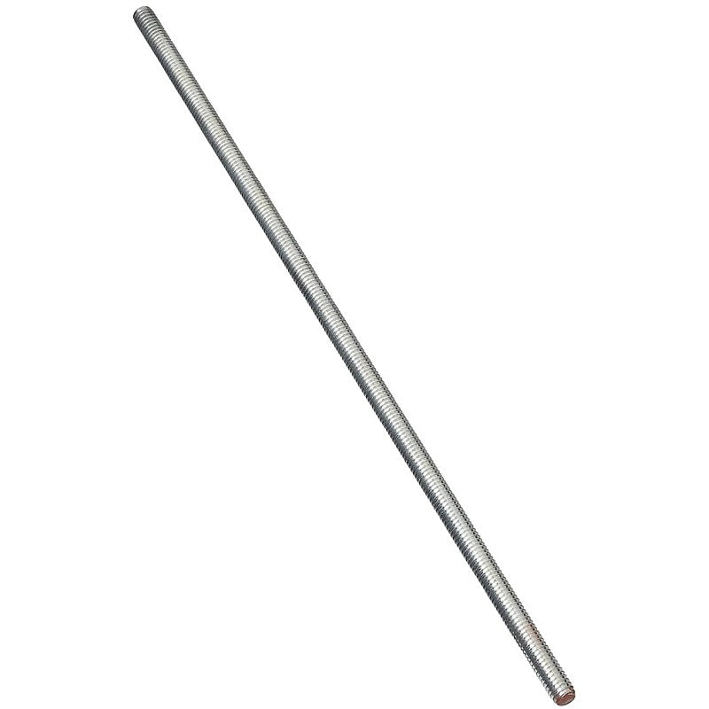 National Hardware N179-325 Threaded Rod, 5/16-18 Thread, 12 in L, A Grade, Steel, Zinc, UNC Thread