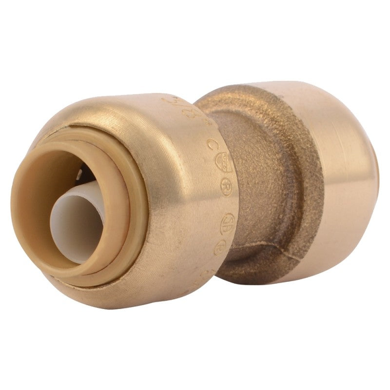 SharkBite U006LFA Tube Coupling, 3/8 x 3/8 in, Brass, 200 psi Pressure