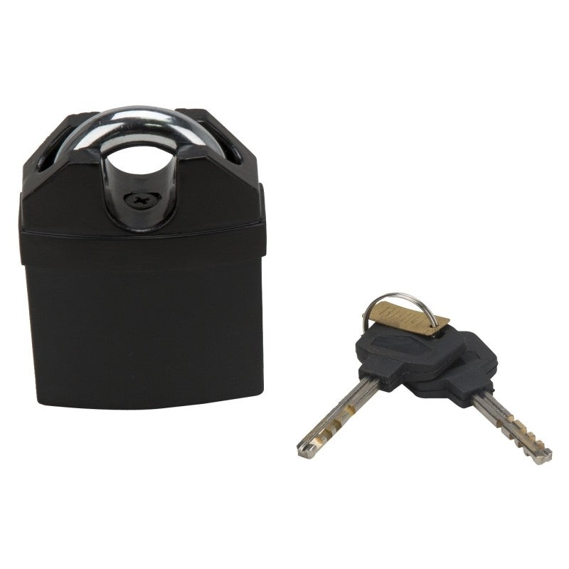 ProSource HD-PX065 High Security Padlock, Shrouded Shackle, 1/2 in Dia Shackle, 1-1/2 in H Shackle, Steel Shackle, Black