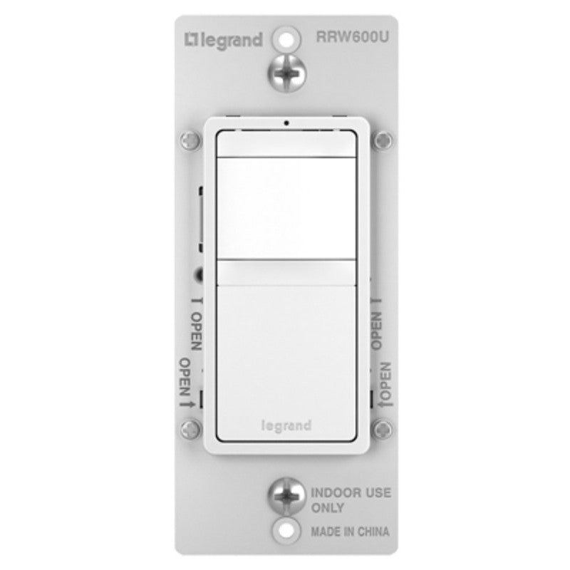 Legrand RRW600UTCCCV4 Motion Occupancy Sensor Switch, 1 -Pole, 15 A, 180 deg View, 600 sq-ft Coverage Area