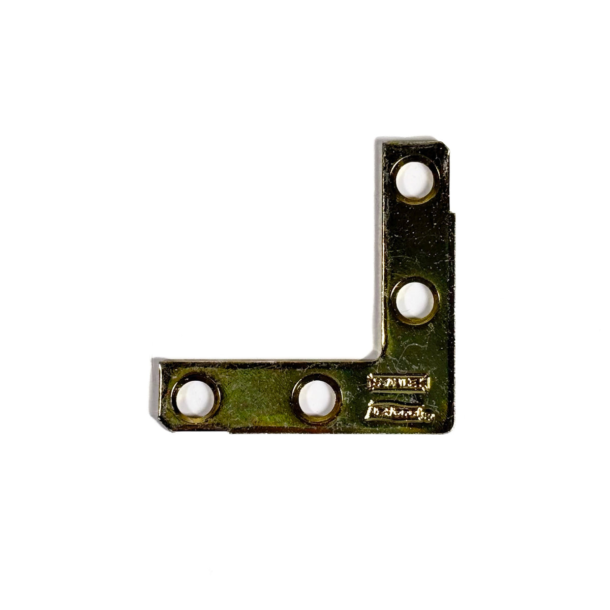 Flat Corner Iron Braces 1-1/2 By 3/8 By 0.07 Inch Brass Finish Steel 4 Pack