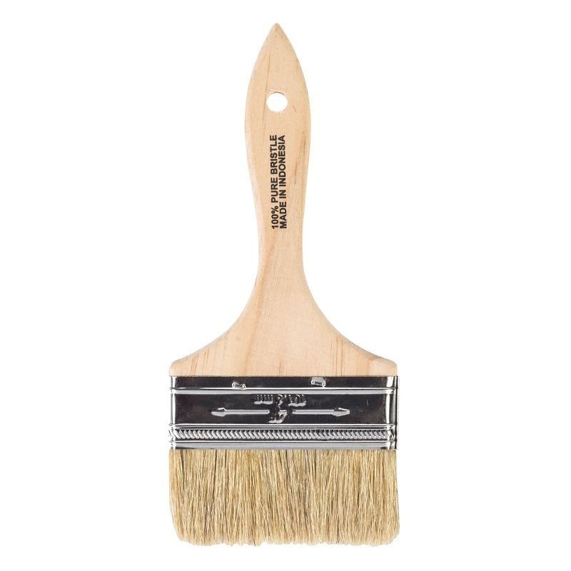 Wooster F5117-4 Paint Brush, 4 in W, 1-11/16 in L Bristle, China Bristle, Plain-Grip Handle