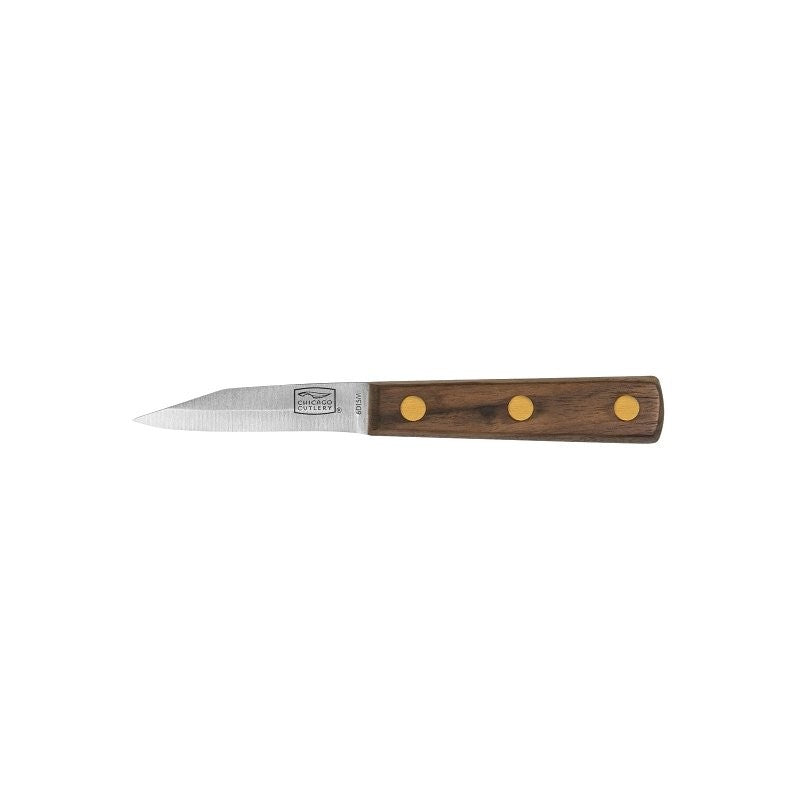 Chicago Cutlery Taper Grind 100SP Paring Knife, 3 in L Blade, HCS Blade, Wood Handle, Walnut Handle (Pack of 3)