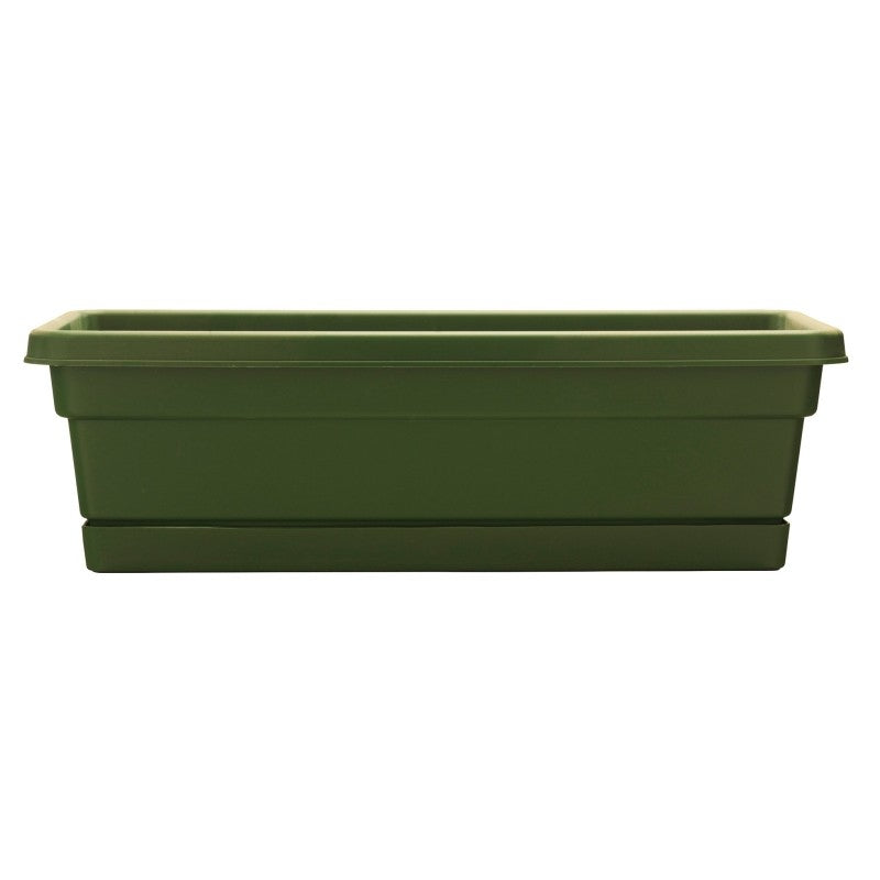 Southern Patio WB3012OG Window Box Planter, 7.22 in H, 8 in W, 29-3/4 in D, Dynamic Design, Polyresin, Olive Green (Pack of 12)