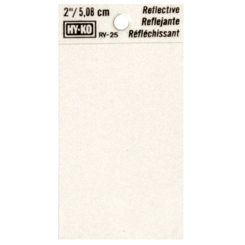 Hy-Ko RV-25/BLNK Reflective Sign, Character: Blank, 2 in H Character, Black Character, Silver Background, Vinyl (Pack of 10)