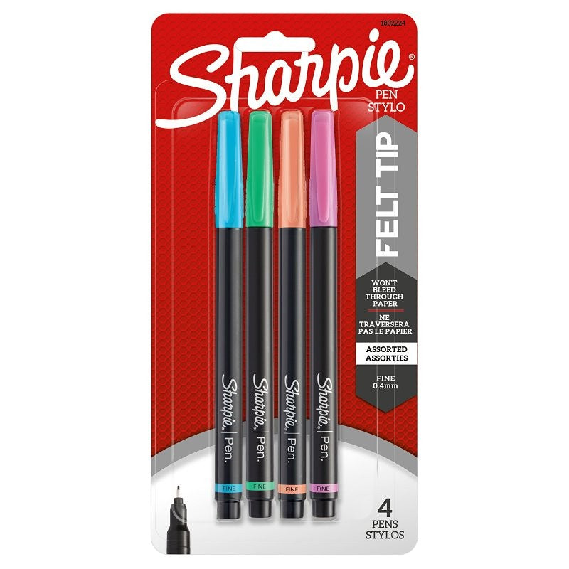 Sharpie 1802224 Permanent Pen Stylo, Assorted Lead/Tip, Fine Lead/Tip