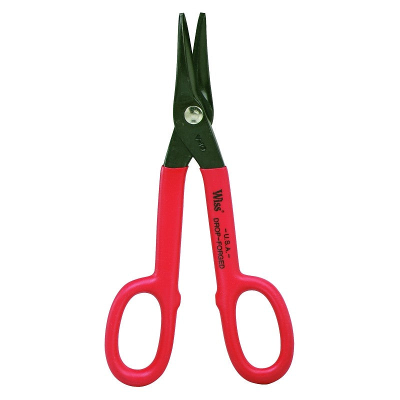 Crescent Wiss V19N Tinner Snip, 13 in OAL, Compound Cut, Steel Blade, Cushion-Grip Handle, Red Handle