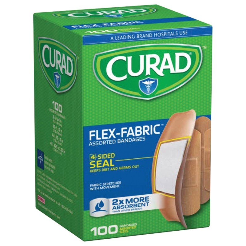 Curad CUR0700RB Adhesive Bandage, Fabric Bandage, Tan
