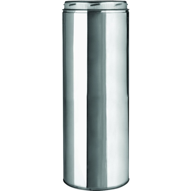 Selkirk 206018 Chimney Pipe, 6 in ID, 8 in OD, 18 in L, Stainless Steel