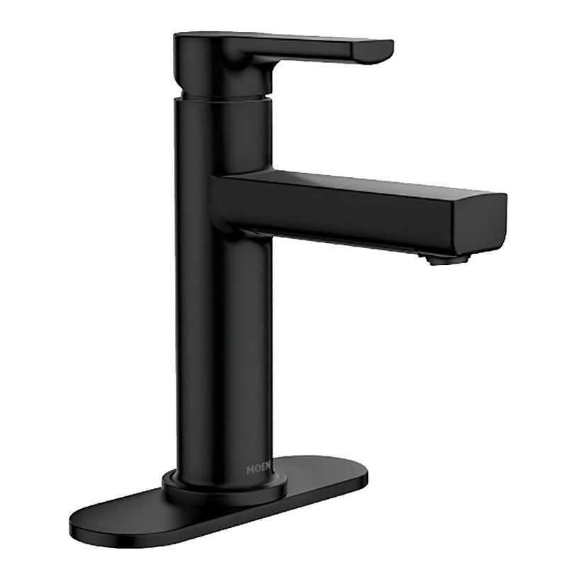 Moen Rinza Series 84627BL Bathroom Faucet, 1.2 gpm, 1-Handle, Metal, Matte, Lever Handle, High Arc Spout