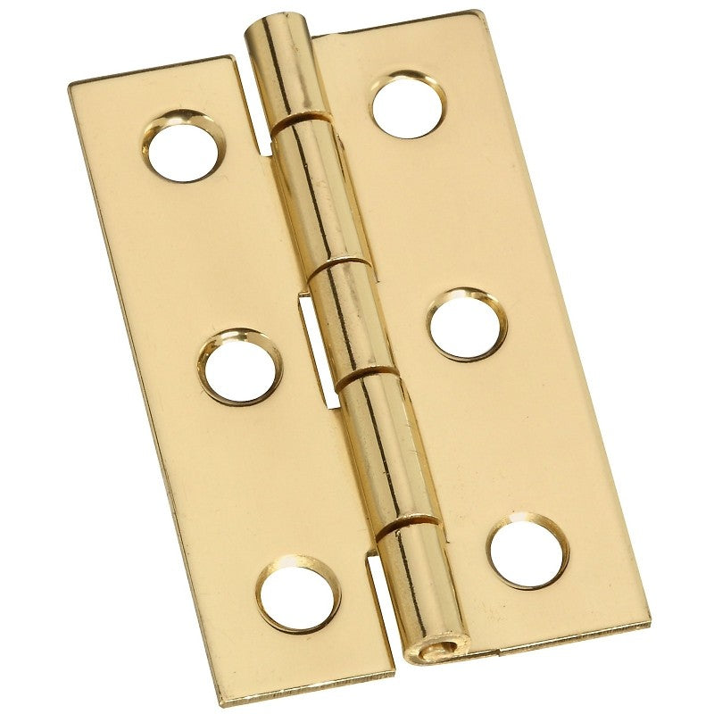 National Hardware N211-300 Series Decorative Narrow Hinge, 2 in L x 1.19 in W Dimensions, 2 in H Door Leaf, Brass, 5 lb