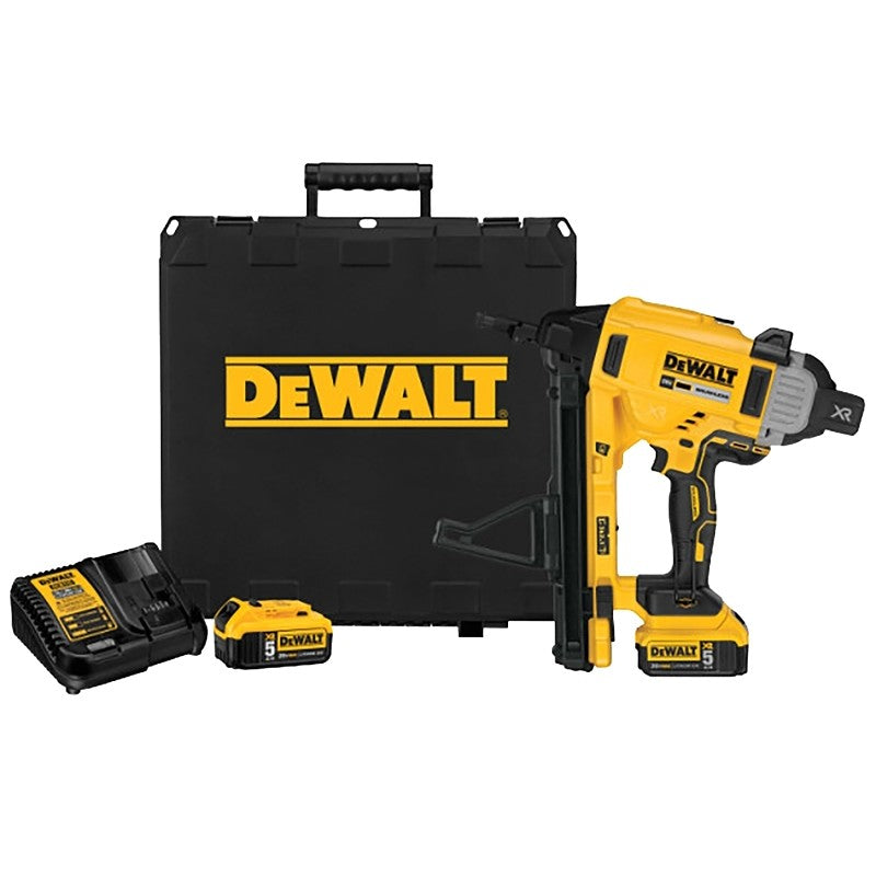 DEWALT DCN891P2 Concrete Nailer Kit, Battery Included, 20 V, 5 Ah, 33 Magazine, 15 deg Collation, Nail Fastener