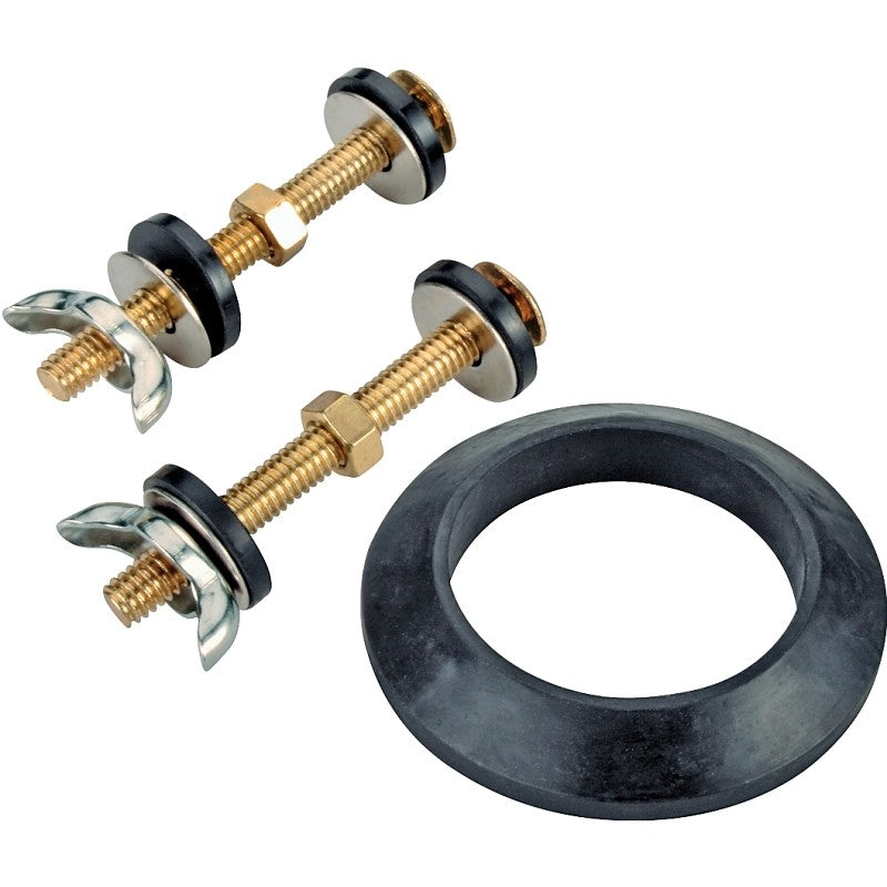 ProSource TW0917 Tank-to-Bowl Connector Kit, (2) Closet Bolts (1) Washer-Piece, Rubber (Washer)/Steel (Closet Bolts)