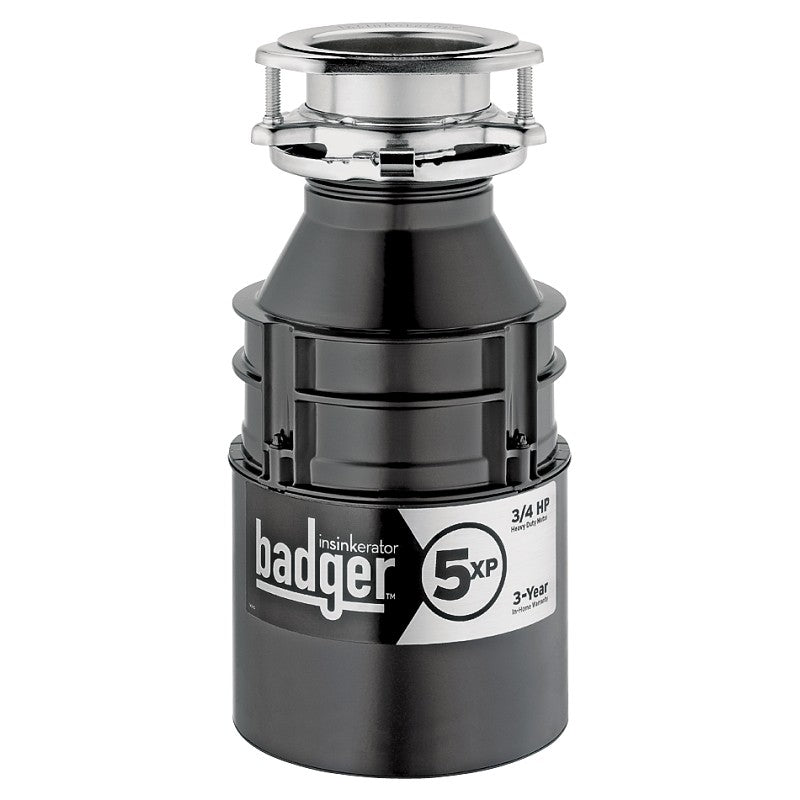 InSinkErator Badger Series 75993 Garbage Disposal, 26 oz Grinding Chamber, 3/4 hp Motor, 120 V, Steel