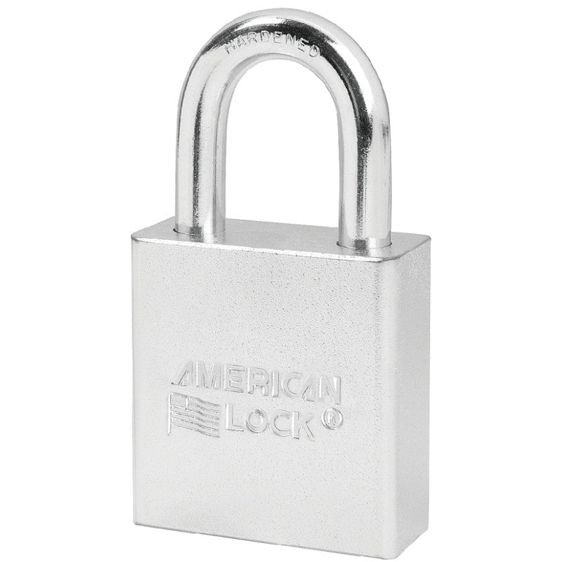 American Lock A5200D Padlock, Keyed Different Key, Open Shackle, 5/16 in Dia Shackle, 1-1/8 in H Shackle, Steel Body