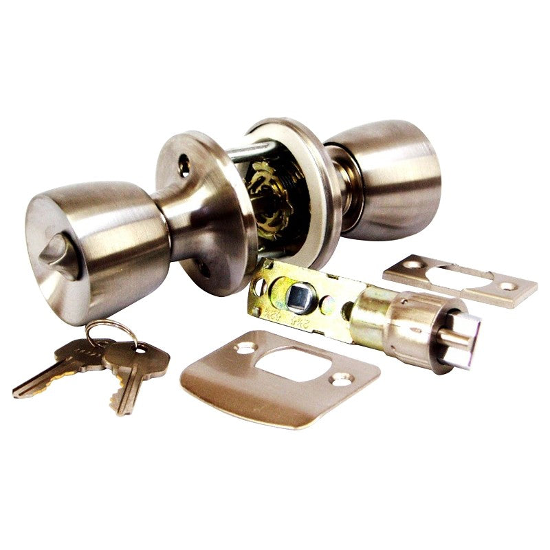US Hardware D-090B Series Entrance Lockset, Brushed Stainless Steel, Stainless Steel